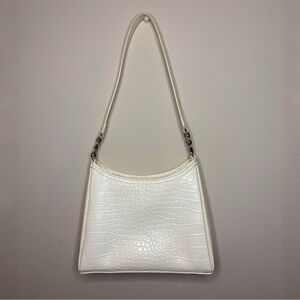 white croc baguette bag